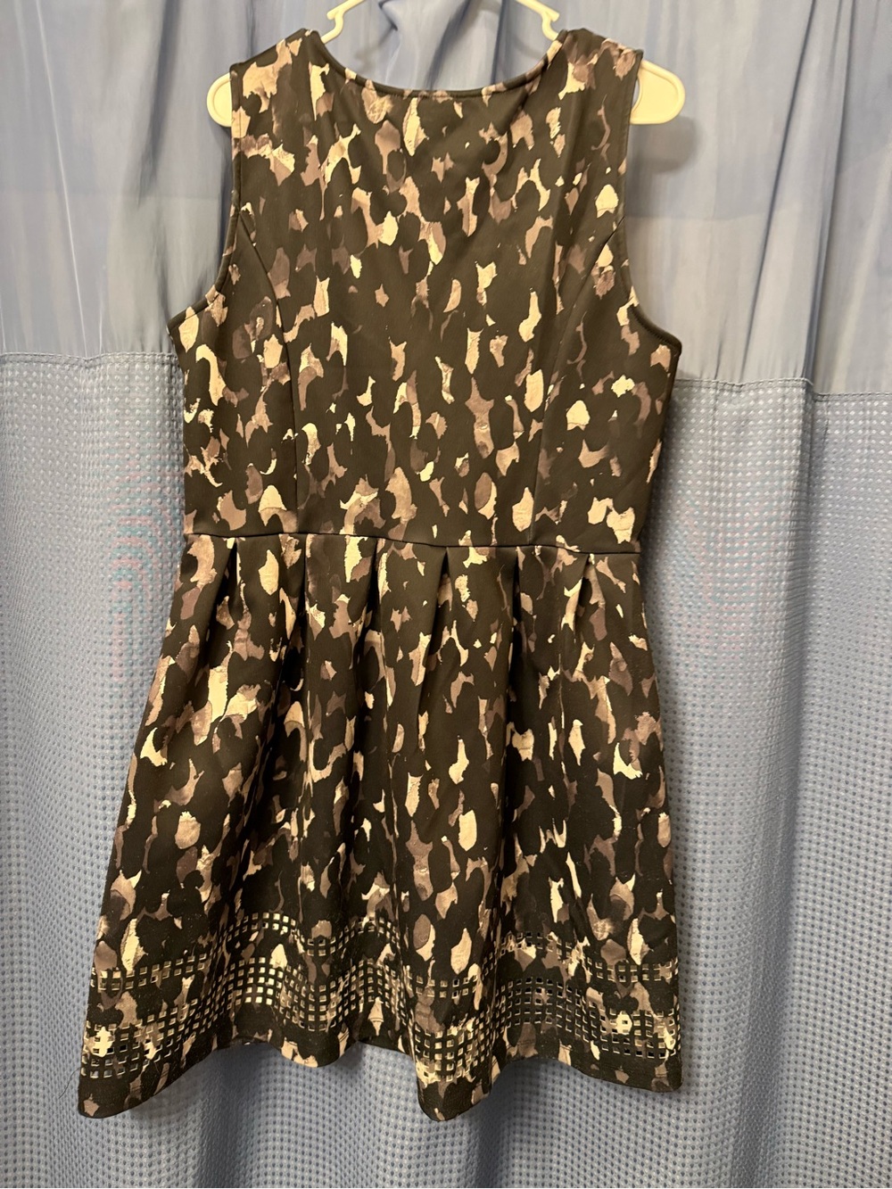 Apt. 9 Black Dress Cream Abstract Print
